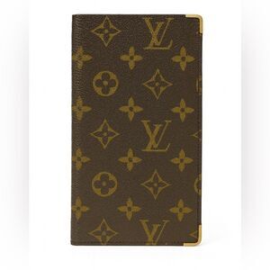 Authentic Louis Vuitton Brown Leather Long Monogram wallet Clutch